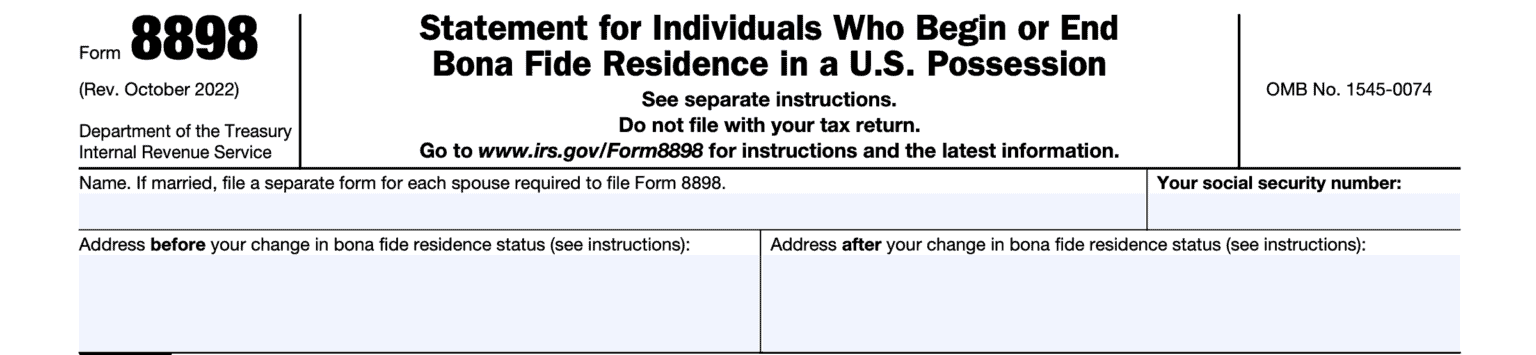 Irs Form Instructions U S Territory Bona Fide Residence