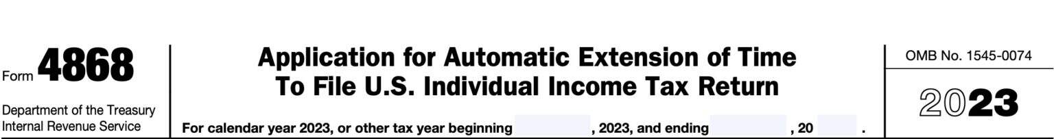 Irs Form Instructions Individual Tax Return Extension