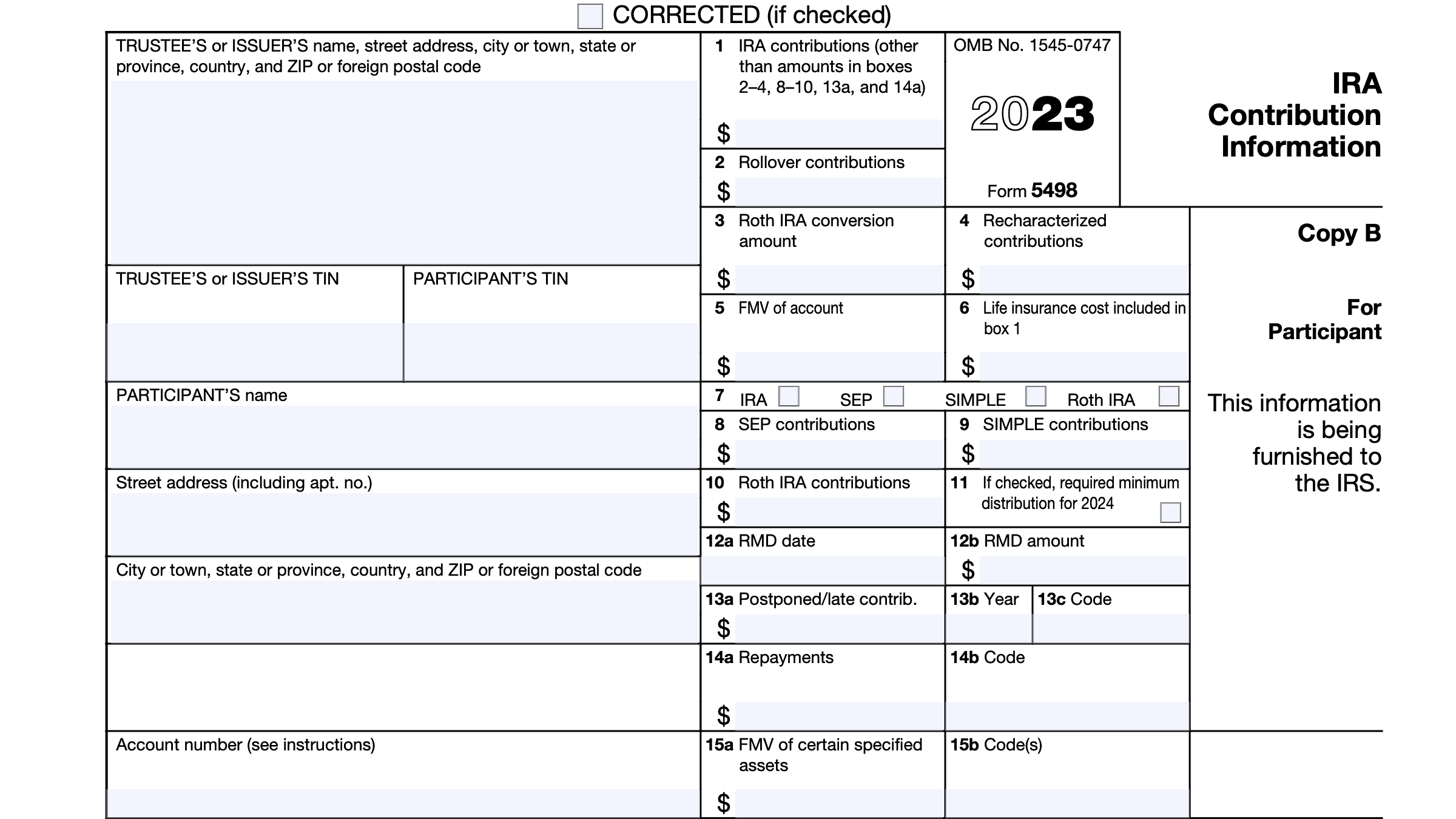  Form 5498 Due Date 2023 Printable Forms Free Online