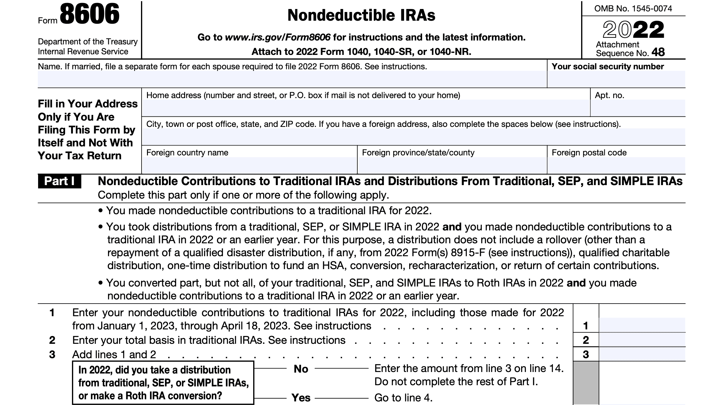 Irs Form 8606 Instructions - A Guide To Nondeductible Iras