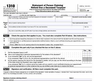 What is IRS Form 1310? Claiming Refund Due a Deceased Taxpayer