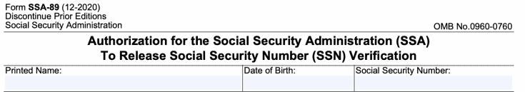 Form SSA-89: A Guide to Your Social Security Number Release