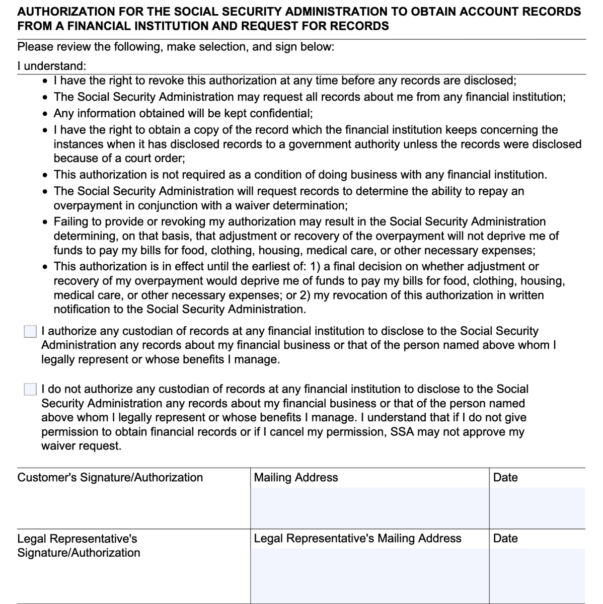 Form Ssa 632 Bk Instructions Waiver Of Overpayment Recovery 