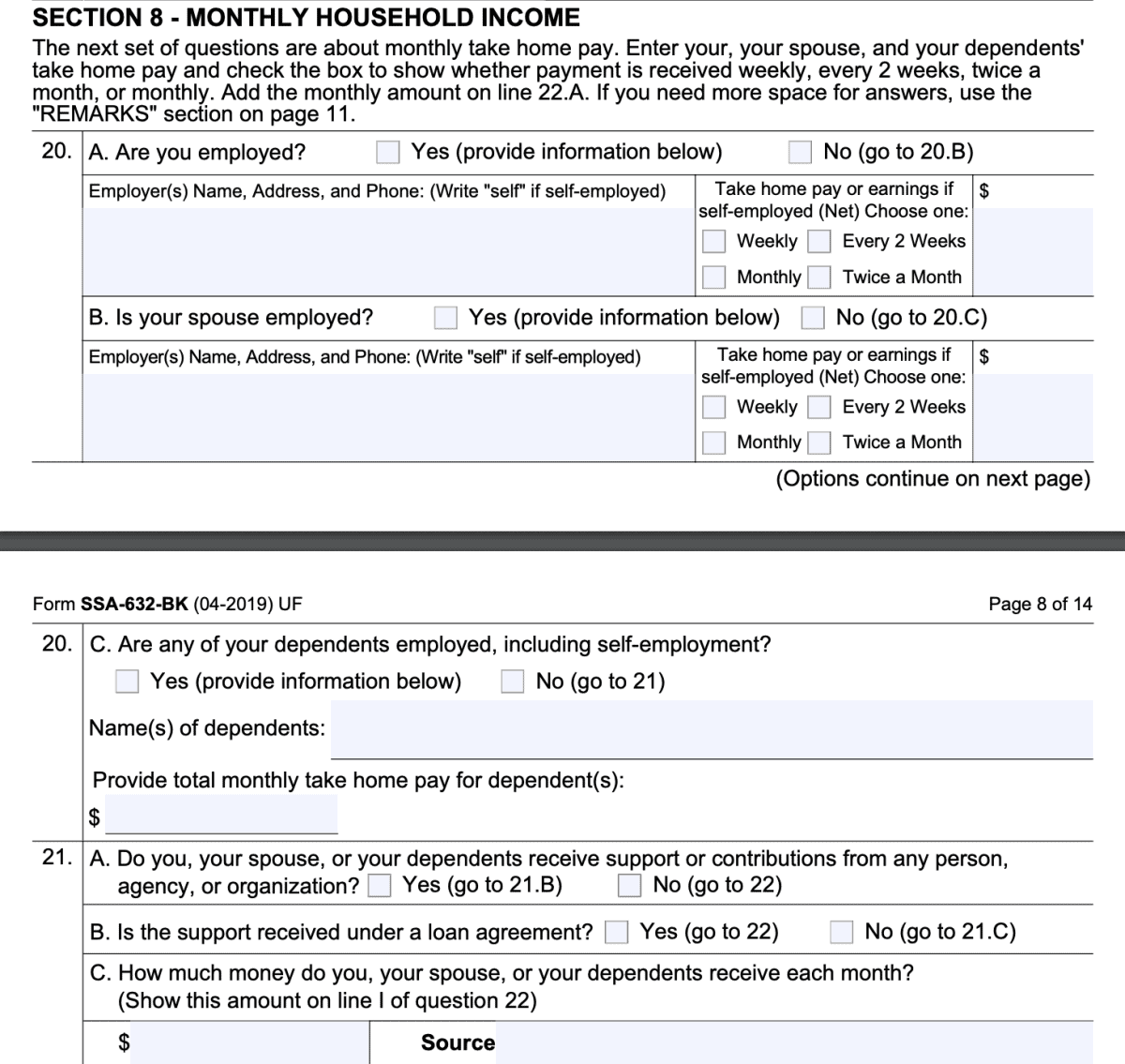 Form SSA 632BK Instructions Waiver of Overpayment Recovery