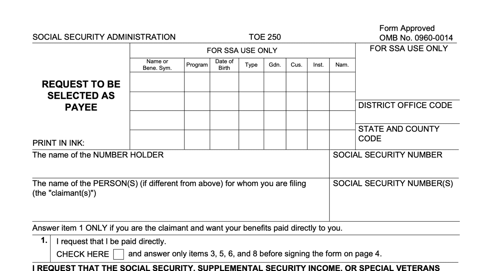 Form SSA 632-BK Instructions - Waiver of Overpayment Recovery