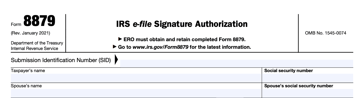 Irs Form 8879 A Guide To Irs Efile Signature Authorization