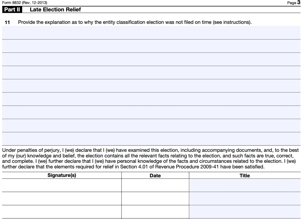 Irs Form 8832 A Guide To Entity Classification Election 7636