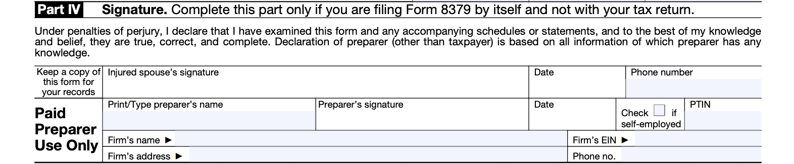 IRS Form 8379 Instructions