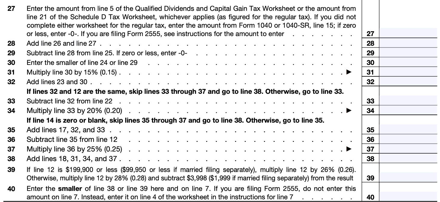 IRS Form 6251 Instructions - A Guide to Alternative Minimum Tax