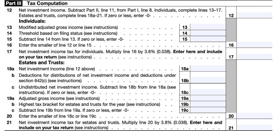 IRS Form 8960 Instructions - Guide to Net Investment Income Tax