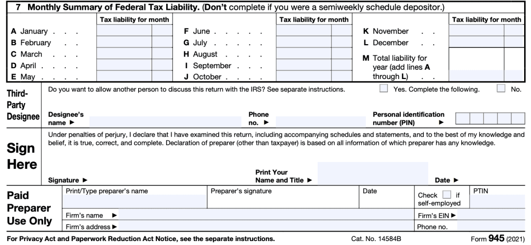 IRS Form 945: A Guide to Withheld Federal Tax