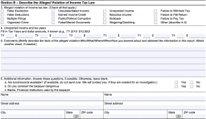 IRS Form 3949-A Instructions