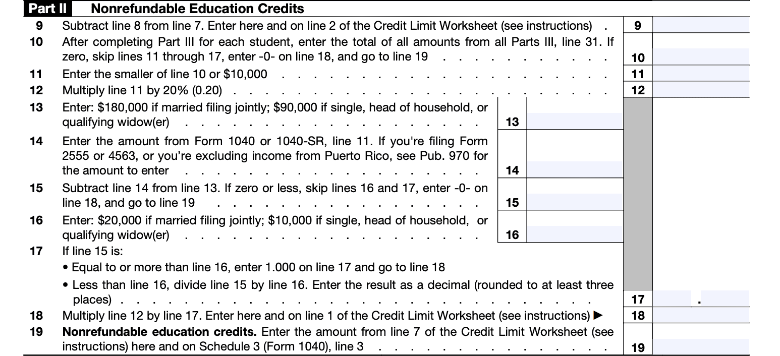 IRS Form 8863 Instructions