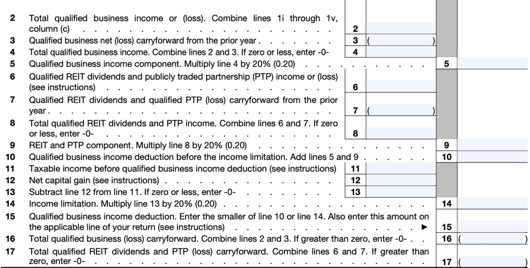 IRS Form 8995 Instructions Your Simplified QBI Deduction