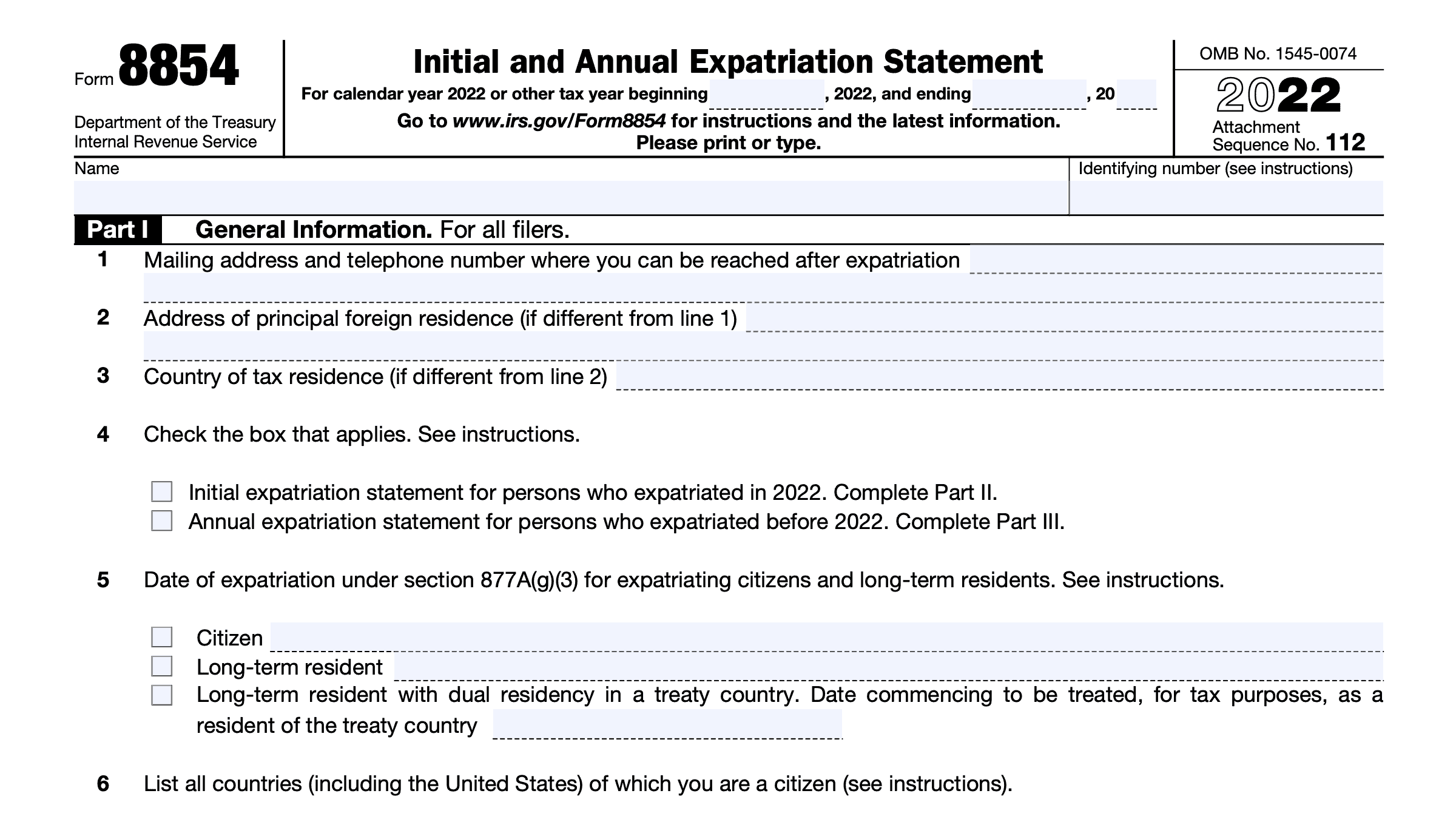 IRS Form 8854 A Guide for U.S. Expatriates