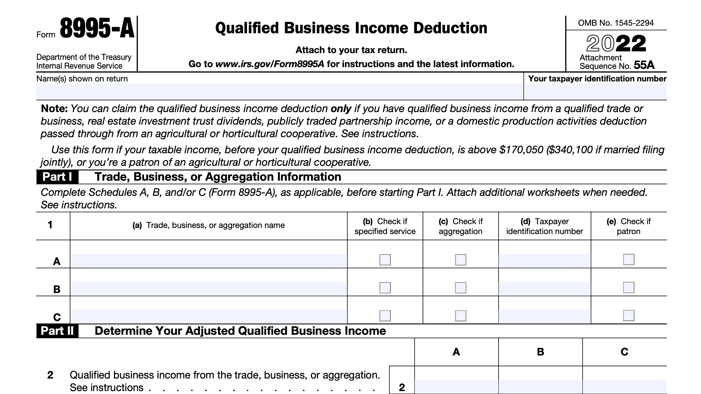 IRS Form 8995A Your Guide to the QBI Deduction