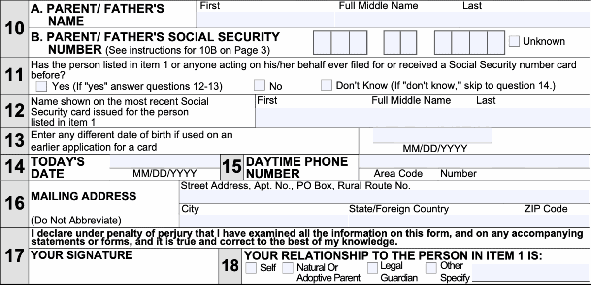 Form SS-5 Instructions - Obtaining a New Social Security Card