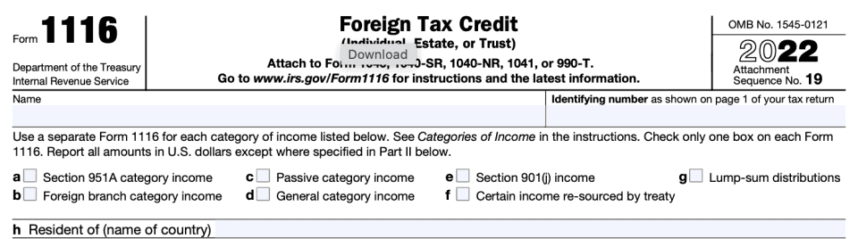 Irs Form 1116 Instructions Claiming The Foreign Tax Credit 3452