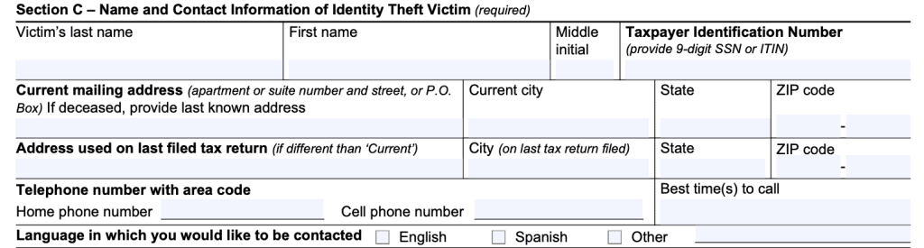 Irs Form 14039 A Guide To Your Identity Theft Affidavit 4836