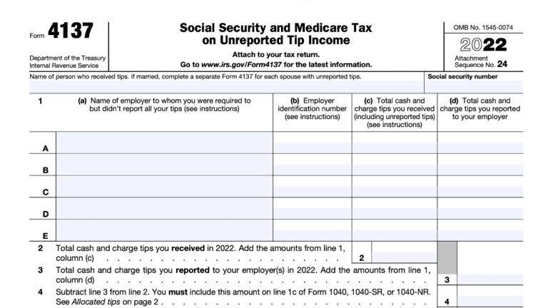 Irs Form 4070 Instructions - Reporting Tips To Your Employer