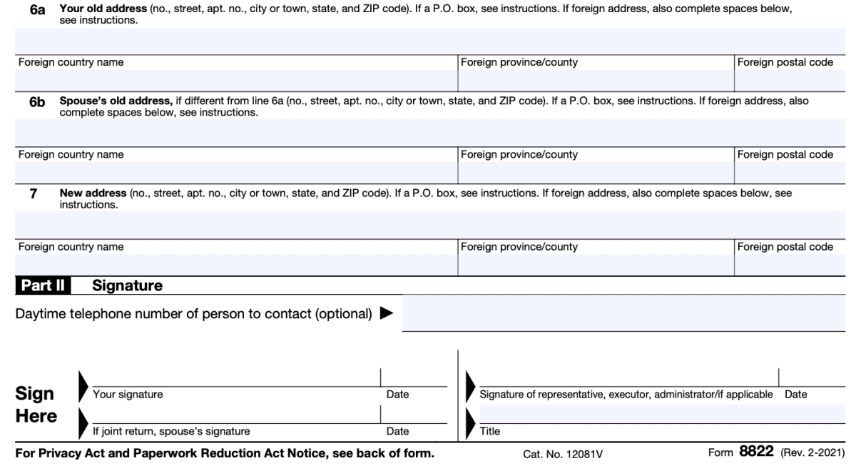 IRS Form 8822 Instructions - Changing Your Address With The IRS