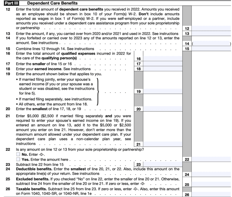 IRS Form 2441 Instructions - Child and Dependent Care Expenses