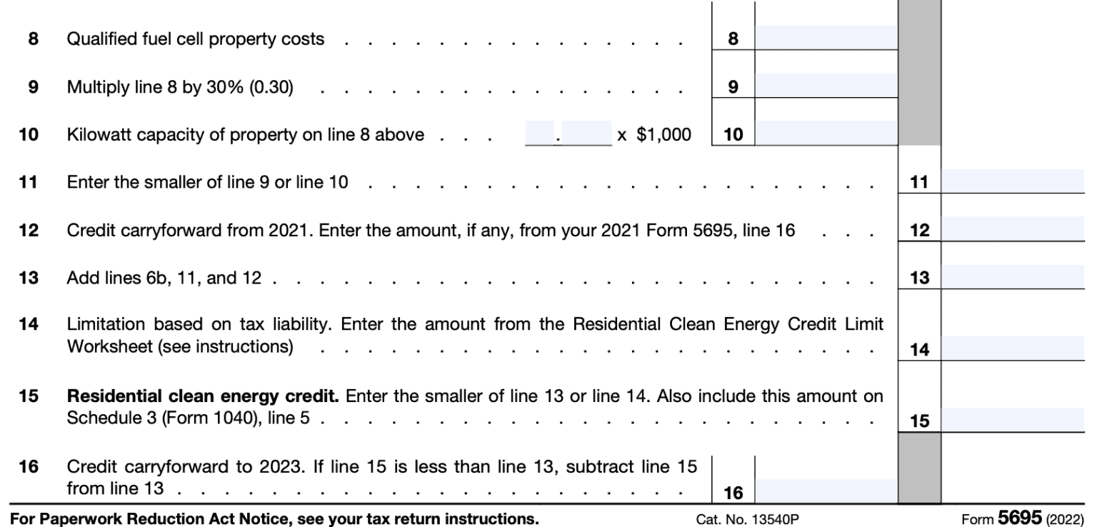 IRS Form 5695 Instructions - Residential Energy Credits