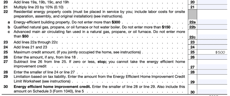 IRS Form 5695 Instructions - Residential Energy Credits