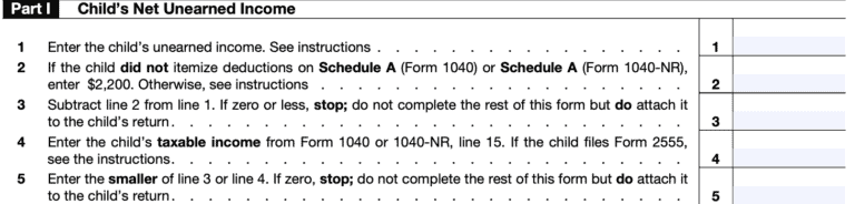 IRS Form 8615 Instructions