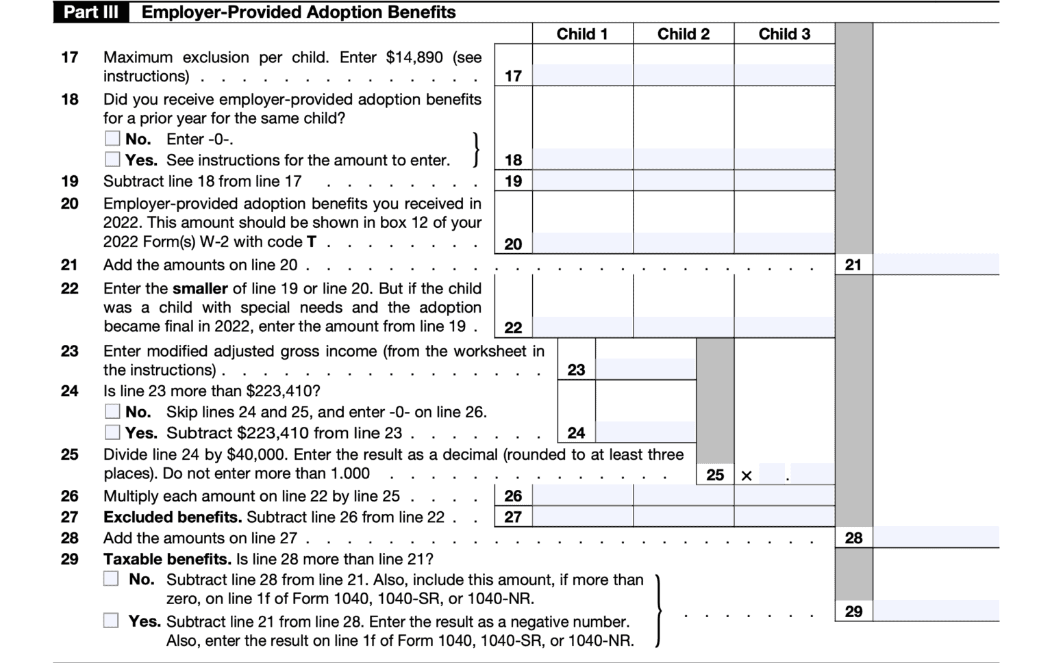 IRS Form 8839 Instructions - Guide To Qualified Adoption Expenses