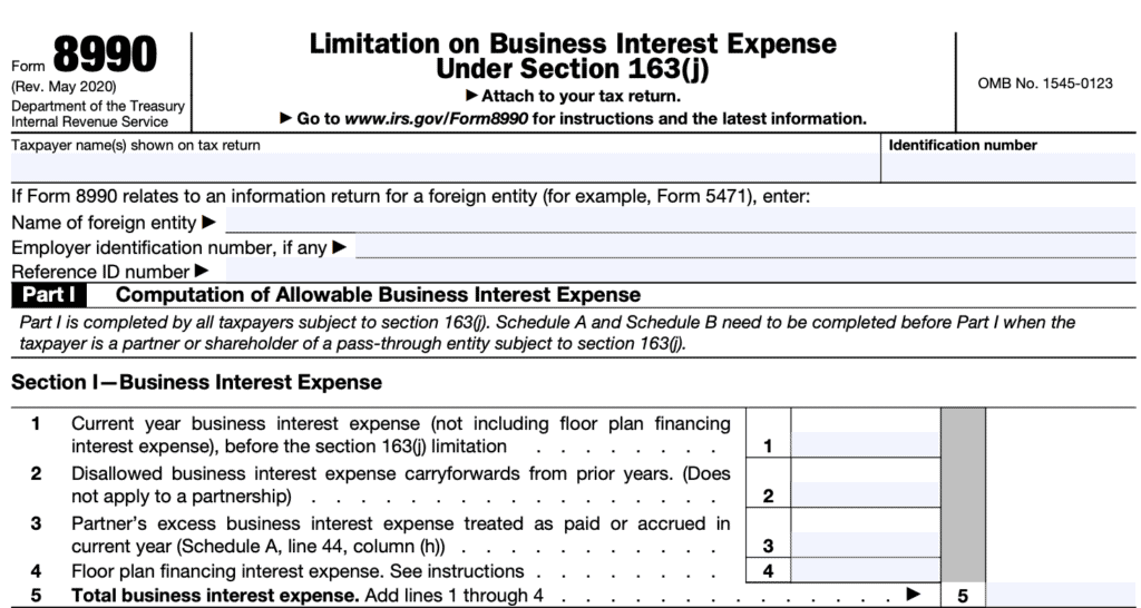 IRS Form 8990 Instructions - Business Interest Expense Limitation