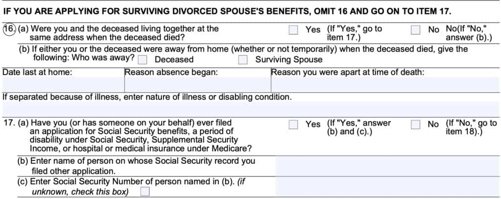 Form SSA 10 Instructions - Applying for Survivor Benefits