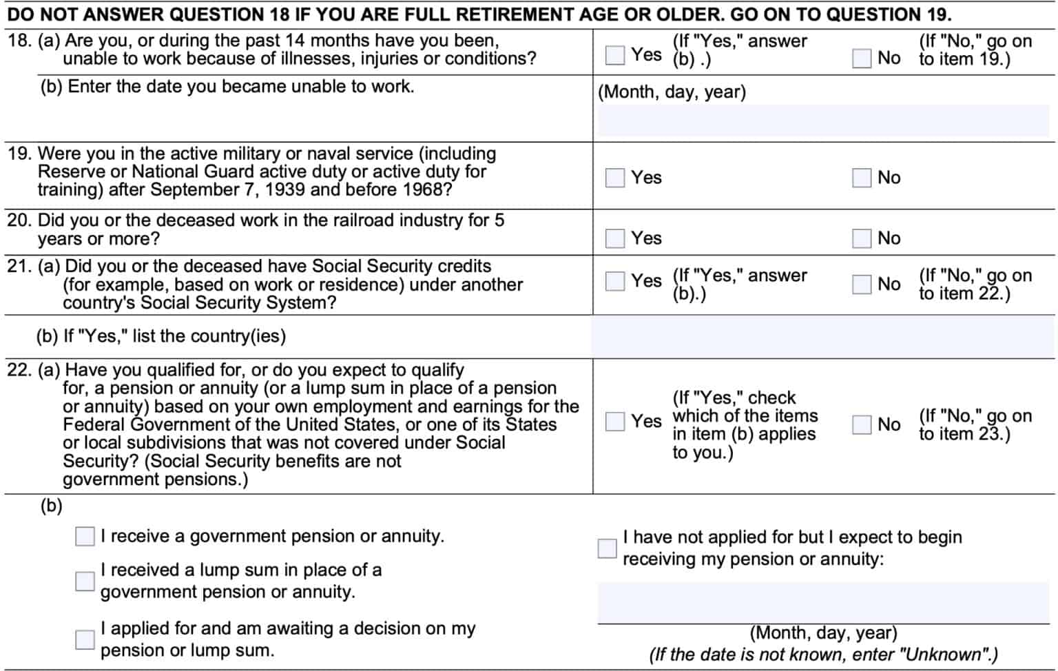 Form SSA 10 Instructions - Applying for Survivor Benefits