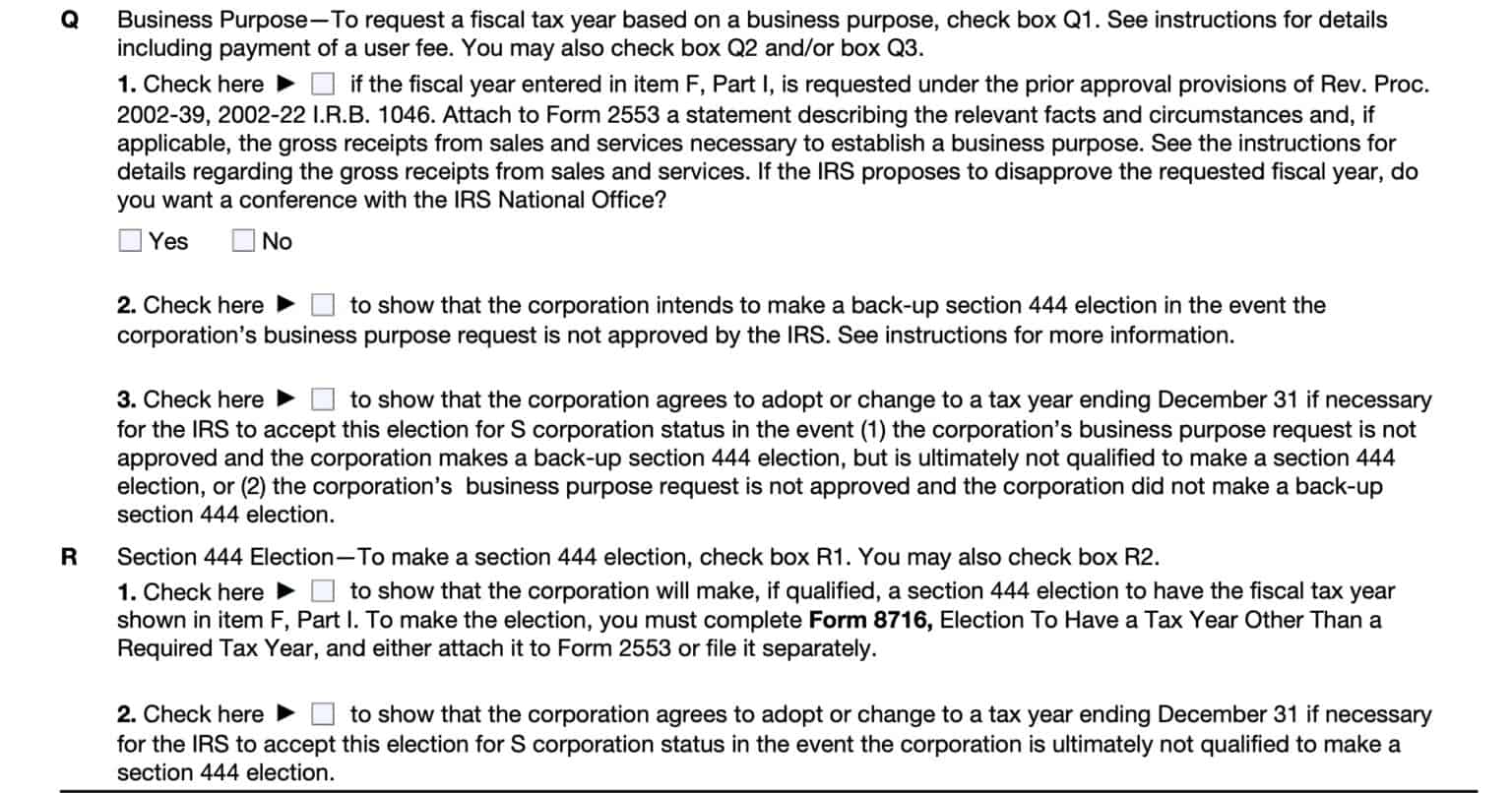 IRS Form 2553 Instructions Electing S Corporation Status