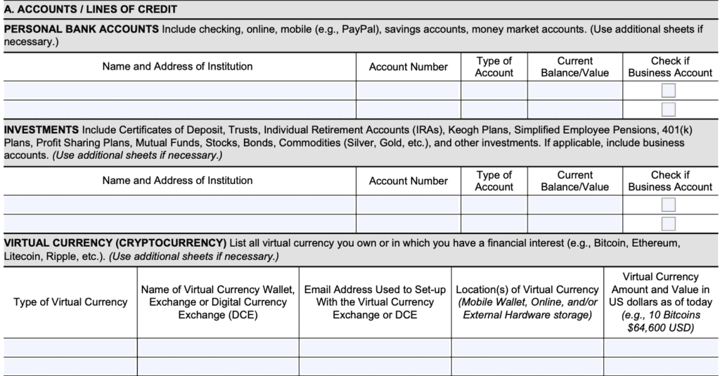 IRS Form 433-F Instructions - The Collection Information Statement