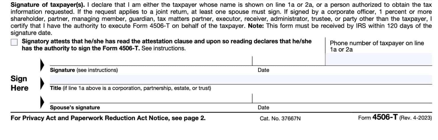 Irs Form 4506 T Instructions Requesting A Tax Return Transcript