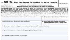 IRS Form 4506-T-EZ Instructions