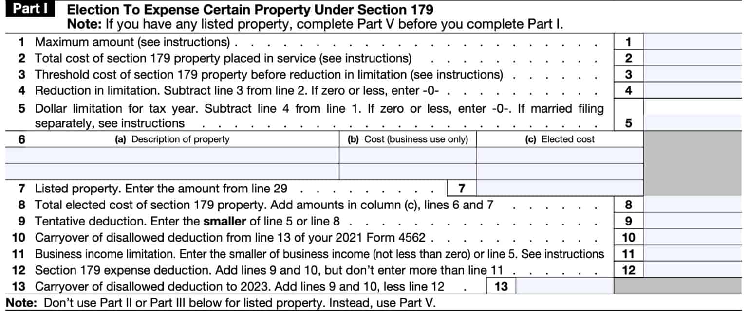 IRS Form 4562 Instructions Depreciation & Amortization