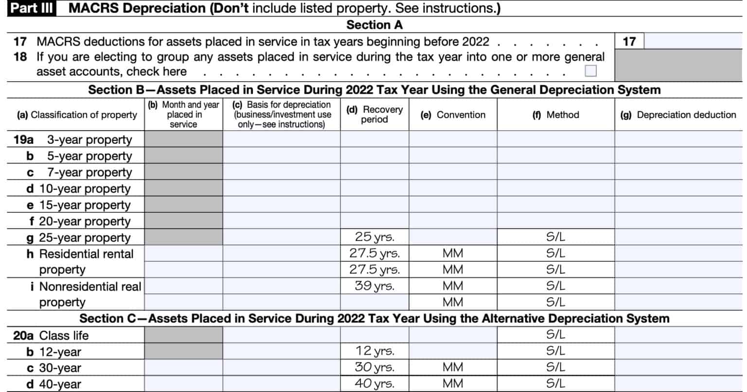 IRS Form 4562 Instructions   Depreciation & Amortization