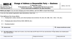 IRS Form 8822-B Instructions - Change Of Address Or Party