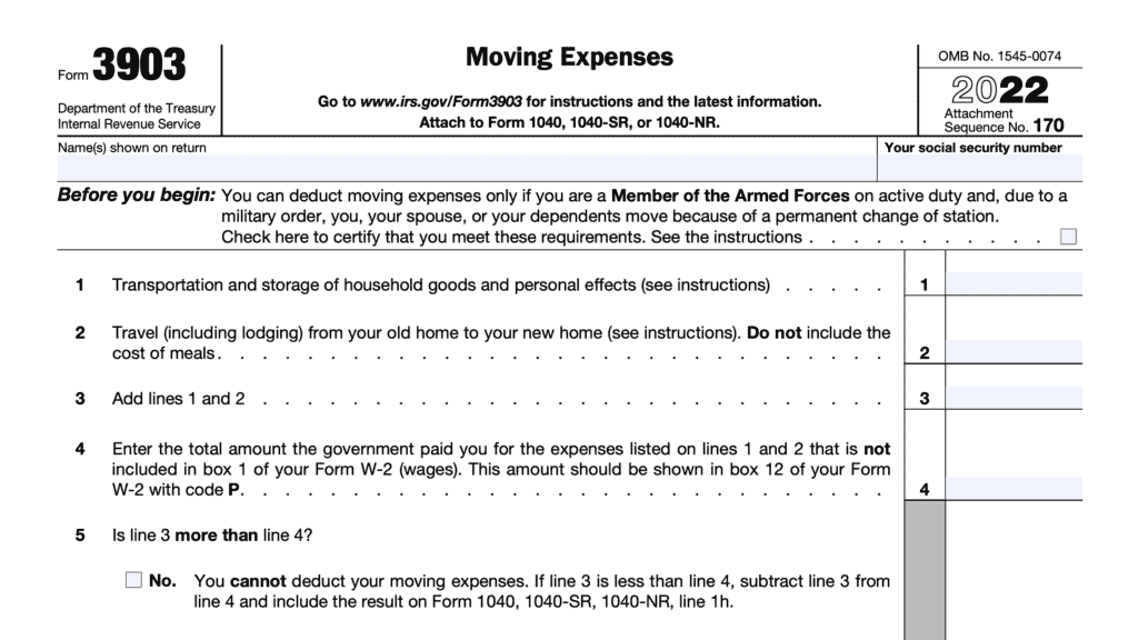 IRS Form 3903 Instructions