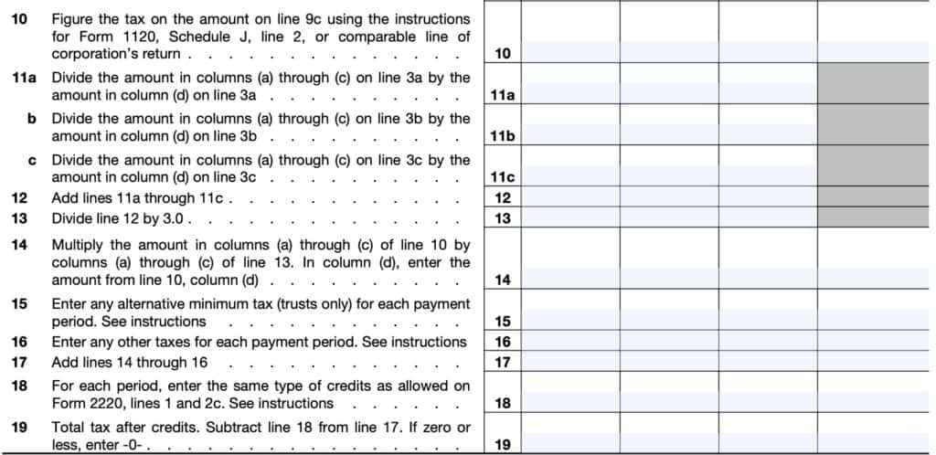 IRS Form 2220 Instructions - Estimated Corporate Tax