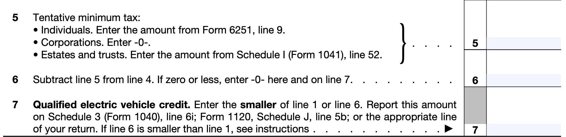 irs form 8834, lines 5 through 7