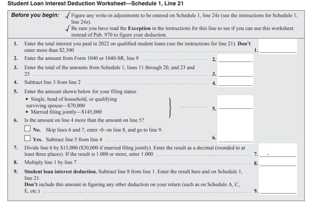 IRS Schedule 1 Instructions Additional & AGI Adjustments