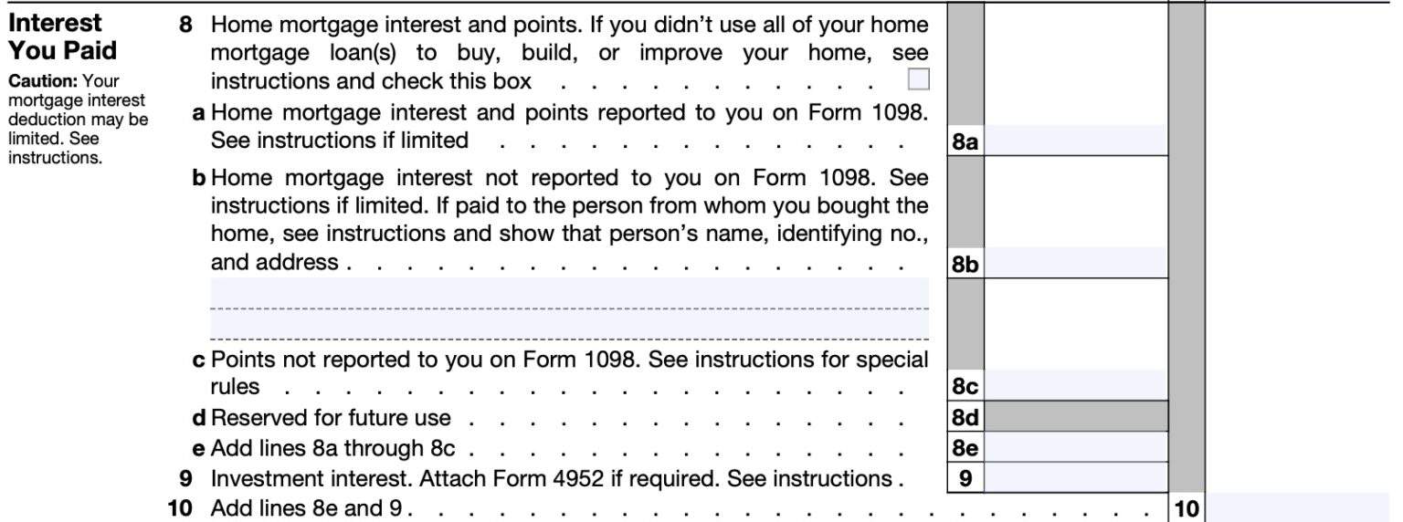 IRS Schedule A Instructions Itemized Deductions