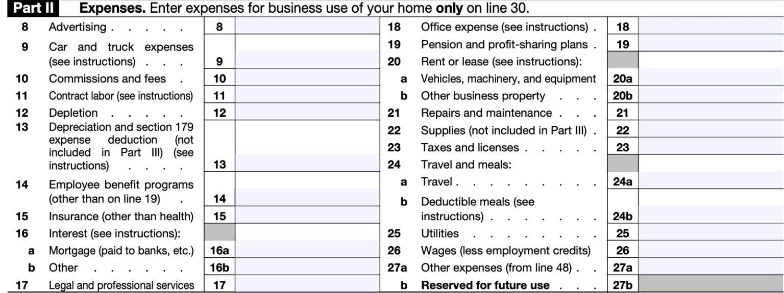 IRS Schedule C Instructions Business Profit or Loss