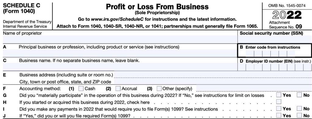 IRS Schedule C Instructions - Business Profit or Loss