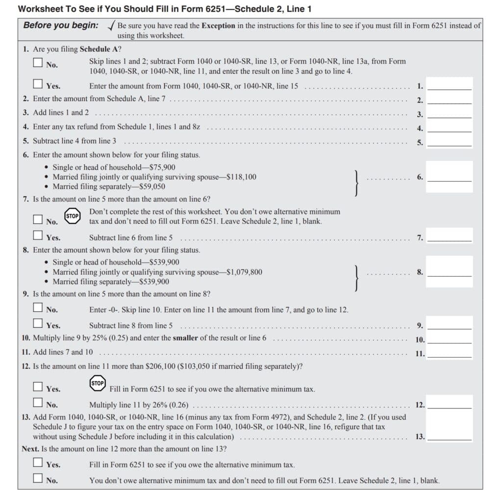 IRS Schedule 2 Instructions Additional Taxes