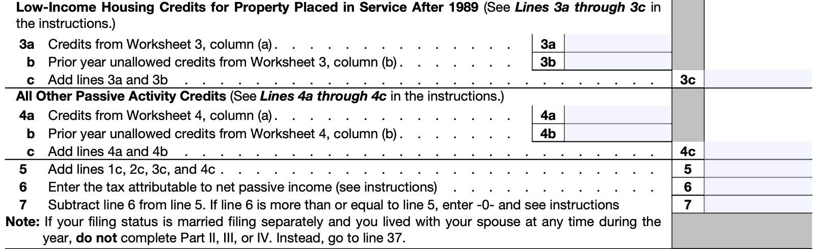 IRS Form 8582-CR Instructions - Passive Activity Credit Limits