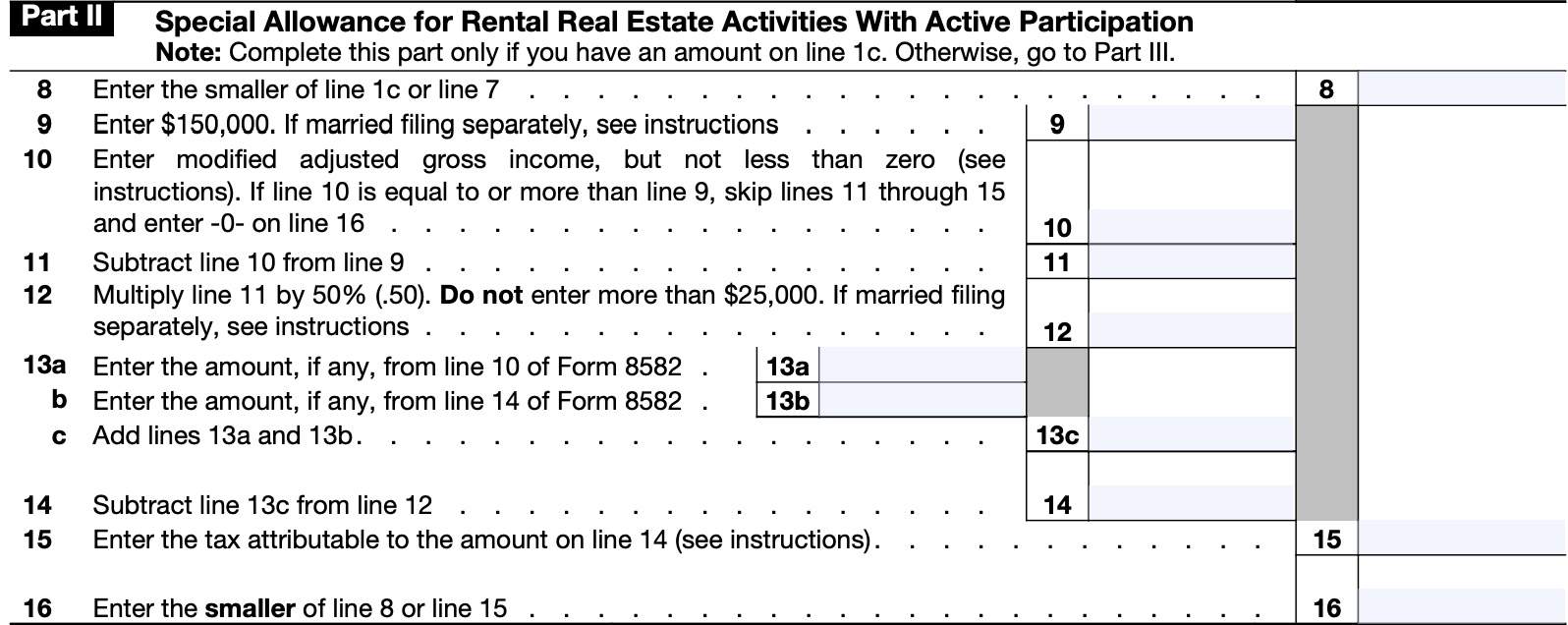 IRS Form 8582-CR Instructions - Passive Activity Credit Limits